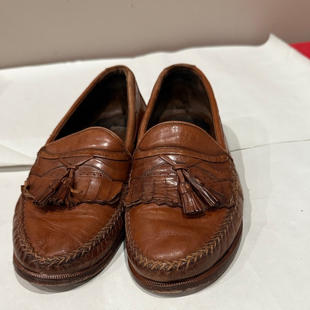 Brown Leather Tassel Loafers - Picture 2 of 5